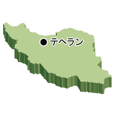 イラン・イスラム共和国無料フリーイラスト｜首都名・立体(緑)
